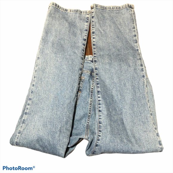 LRL Jeans Co. Wide Leg Distressed Blue Jeans - Picture 3 of 6